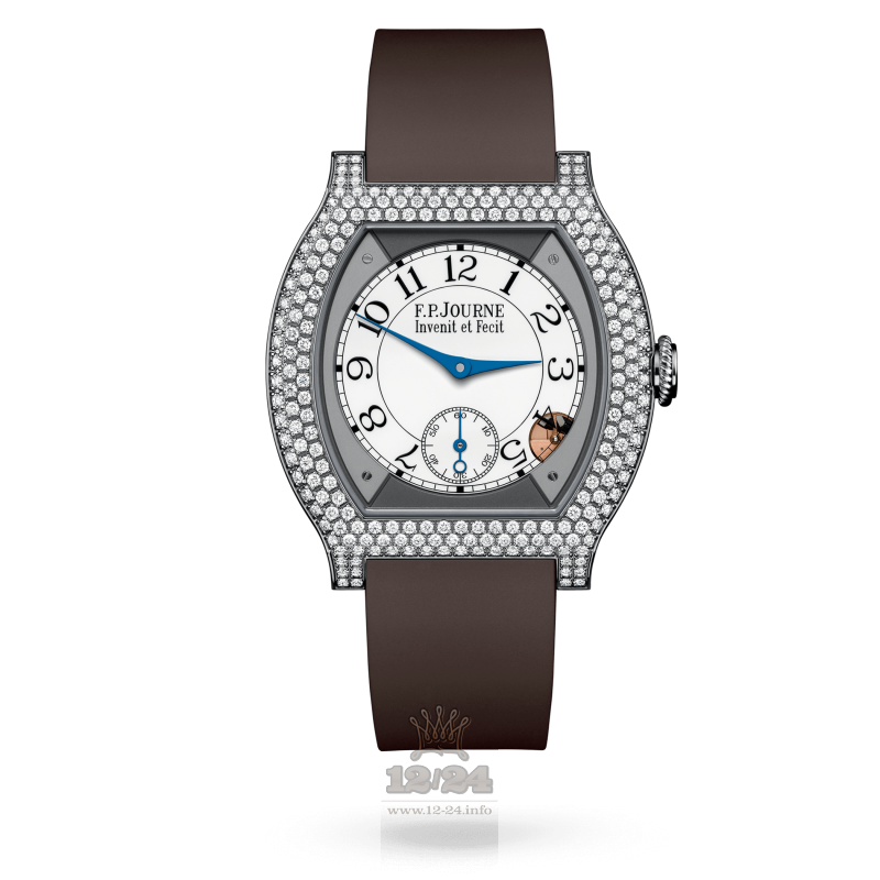F.P.Journe Elegante Watch 40 mm titanium 12 rows of diamonds 40 mm Titanium Case White Dial