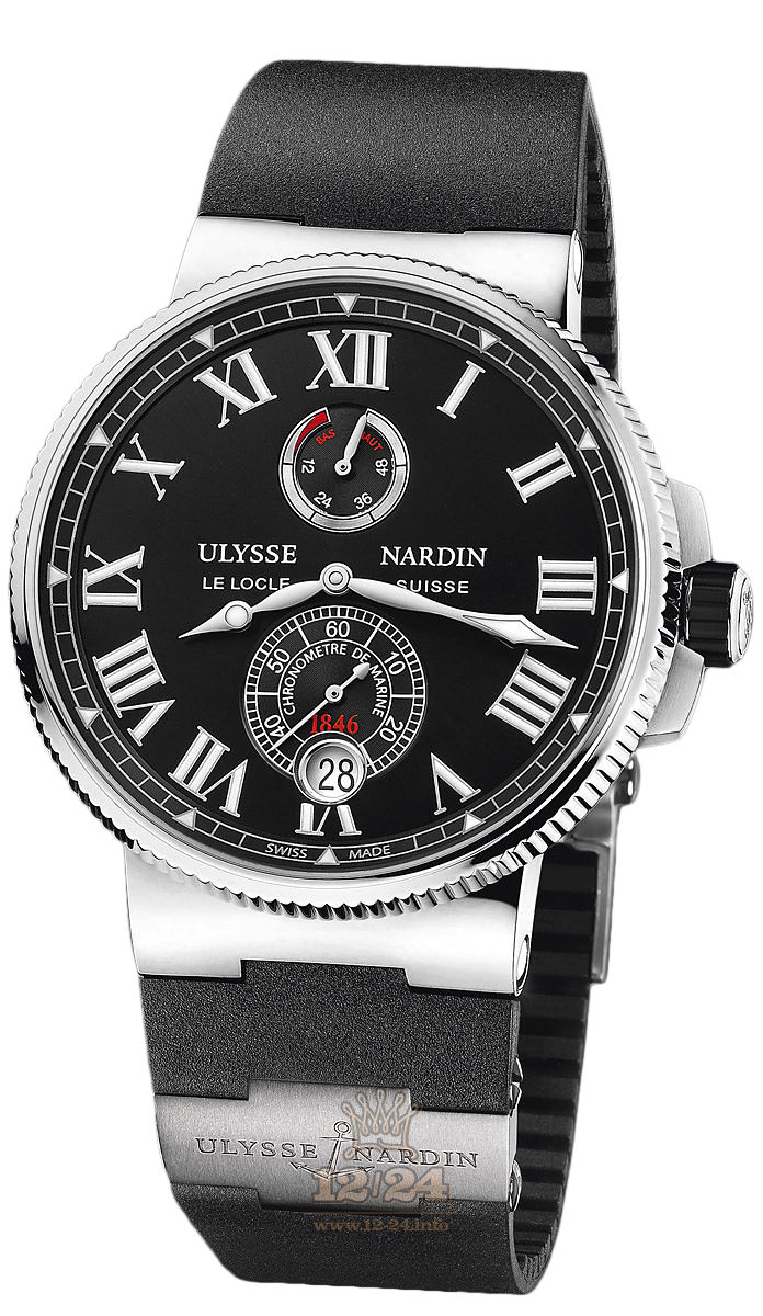 Ulysse Nardin Marine Watch 1183-122-3/42 V2 45 mm Stainless steel Titanium Case Black Dial
