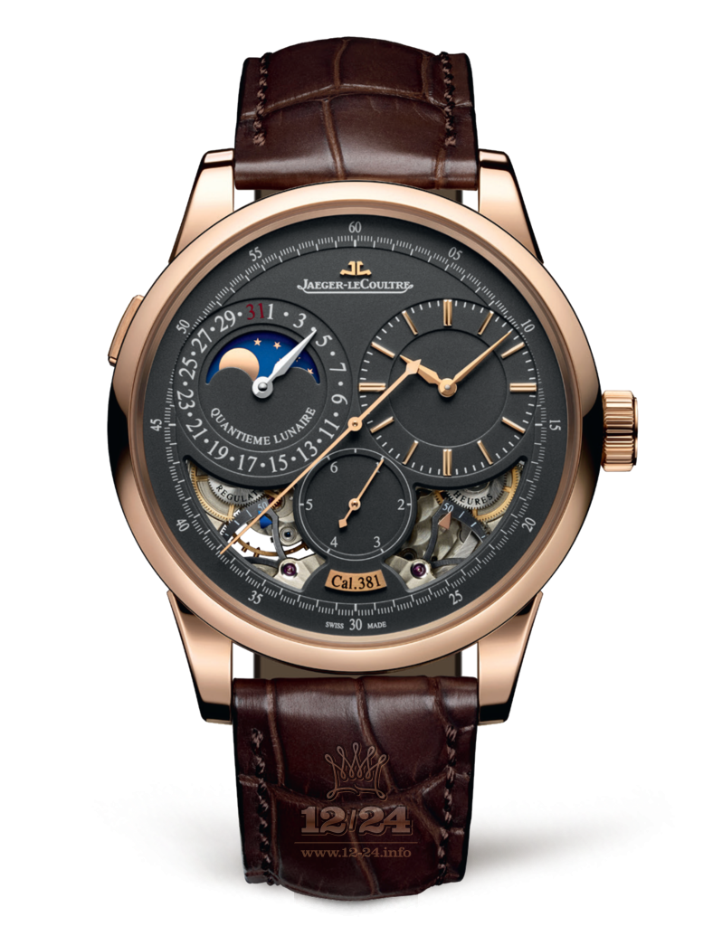 Jaeger-LeCoultre Duometre Watch 604244J 42 mm Pink gold Case Gray Dial