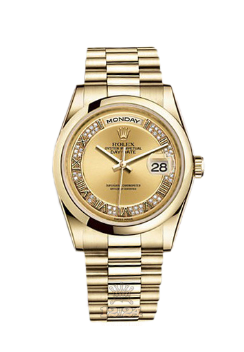 Rolex Day-Date Watch 118208-0326 36 mm Yellow gold Case Golden Dial