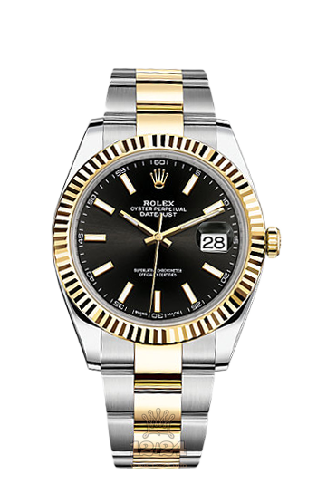 Rolex Datejust Watch 126333-0013 41 mm Steel / Yellow gold Case Black Dial