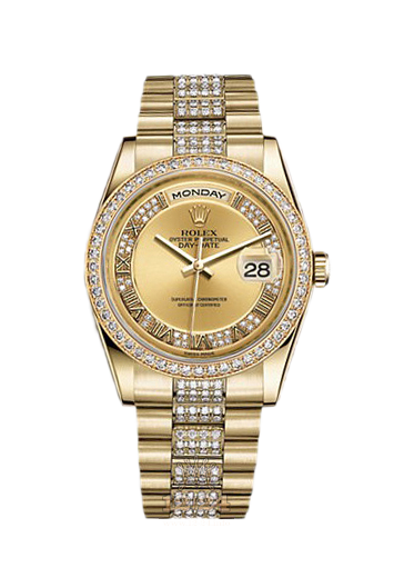 Rolex Day-Date Watch 118348-0132 36 mm Yellow gold Case Golden Dial