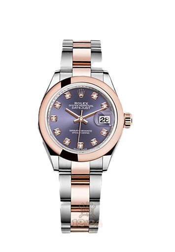 Rolex Datejust Watch 279161-0016 28 mm Steel / Pink gold Case Dark blue Purple Dial