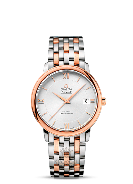 Omega Prestige Watch 424.20.37.20.02.002 37 mm Steel / Pink gold Case Silver Dial