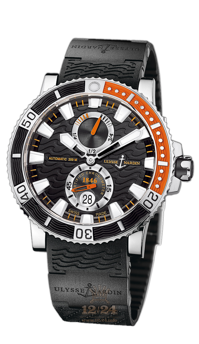 Ulysse Nardin Marine Watch 263-90-3C/92 45 mm Stainless steel Titanium Case Black Dial