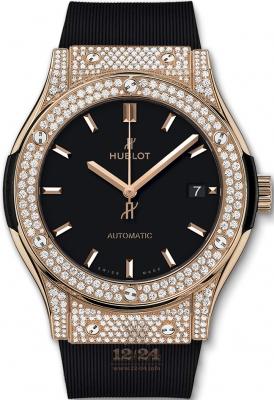 Hublot Classic Fusion Watch 511.OX.1181.RX.1704 45 mm Pink gold Case Black Dial