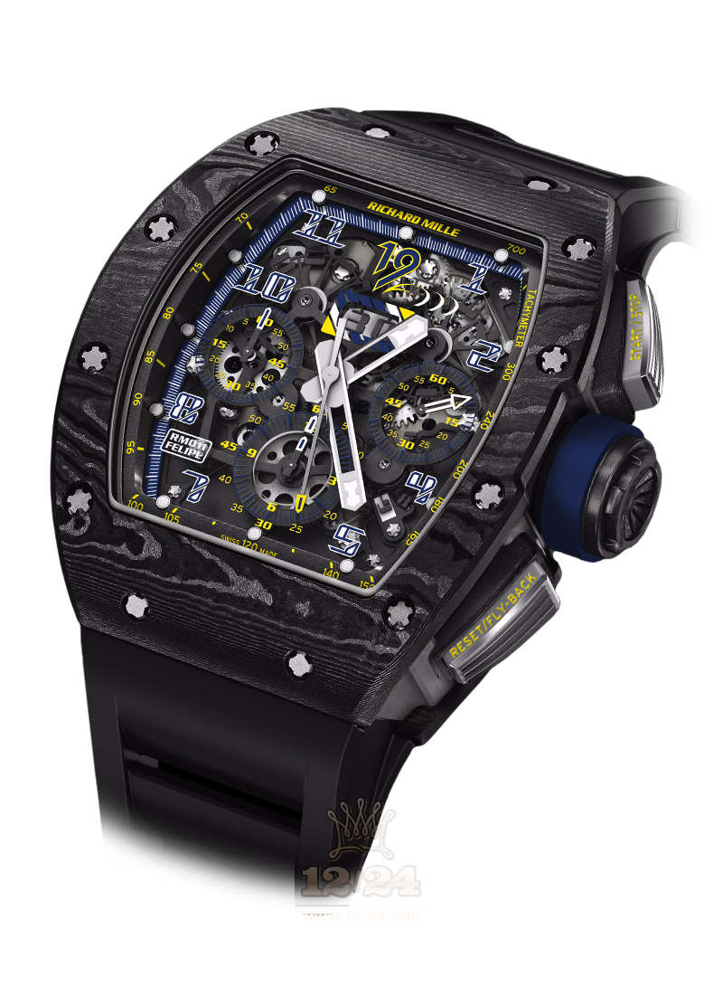 Richard Mille Men's Collection Watch RM011-6 AQ-CA 50 mm Carbon Case