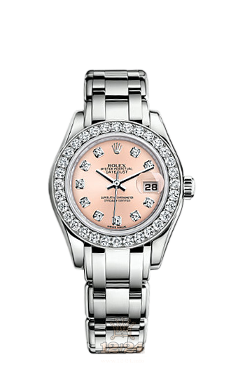 Rolex Pearlmaster Watch 80299-0054 29 mm White gold Case Pink Dial