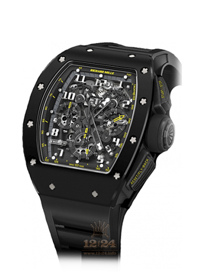 Richard Mille Men's Collection Watch RM 011 Yellow Flash 50 mm Ceramics Case