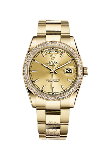 Rolex Day-Date Watch 118348-0134 36 mm Yellow gold Case Golden Dial