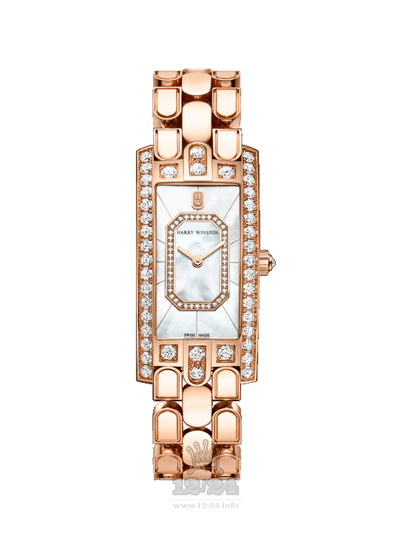 Harry Winston The Avenue Collection Watch AVCQHM19RR038 19 mm Pink gold Case White Pink Dial