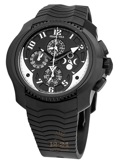 Franc Vila Cobra Watch 7I.QS-WHITE.V02 Stainless steel DLC coating Case White Black Dial