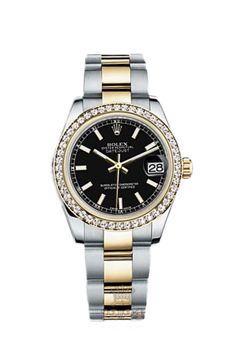 Rolex Datejust Watch 178383-0051 31 mm Steel / Yellow gold Case Black Dial