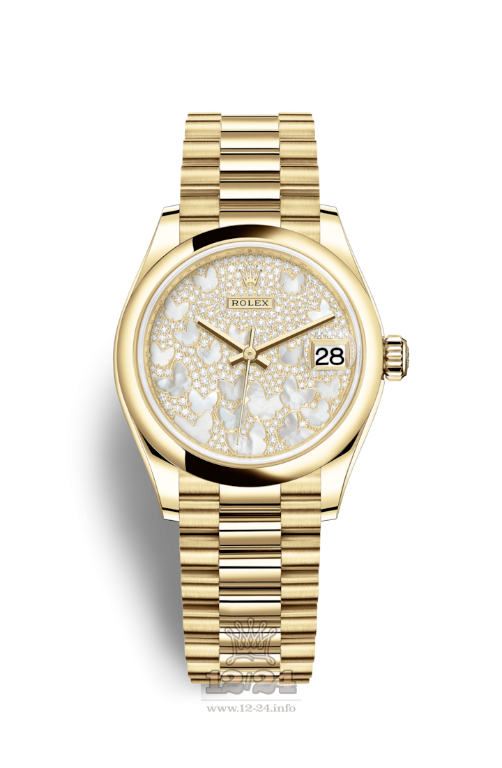 Rolex Datejust Watch 278248-0022 31 mm Yellow gold Case Silver Golden Dial
