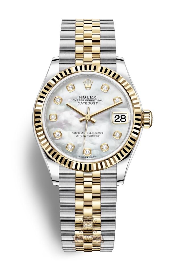 Rolex Datejust Watch 278273-0028 31 mm Stainless steel Yellow gold Case White Dial