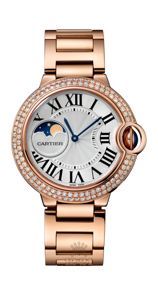 Cartier Ballon Bleu de Cartier Watch WJBB0025 37 mm Pink gold Case Silver Dial