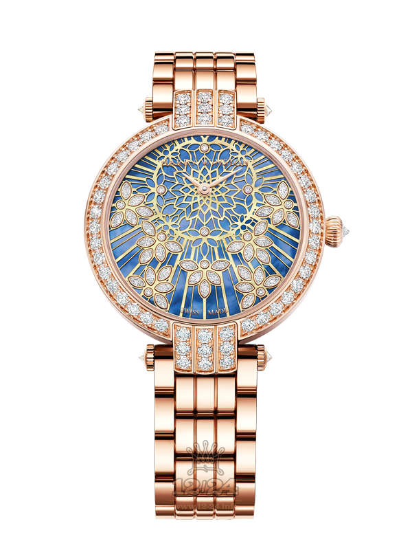Harry Winston The Premier Collection Watch PRNAHM36RR019 36 mm Pink gold Case Yellow Blue Dial