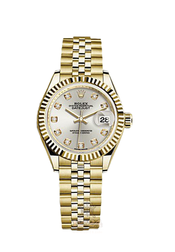 Rolex Datejust Watch 279178-0016 28 mm Yellow gold Case Silver Dial