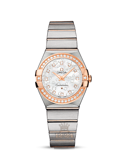 Omega Constellation Watch 123.25.27.60.55.009 27 mm Steel / Pink gold Case White Dial