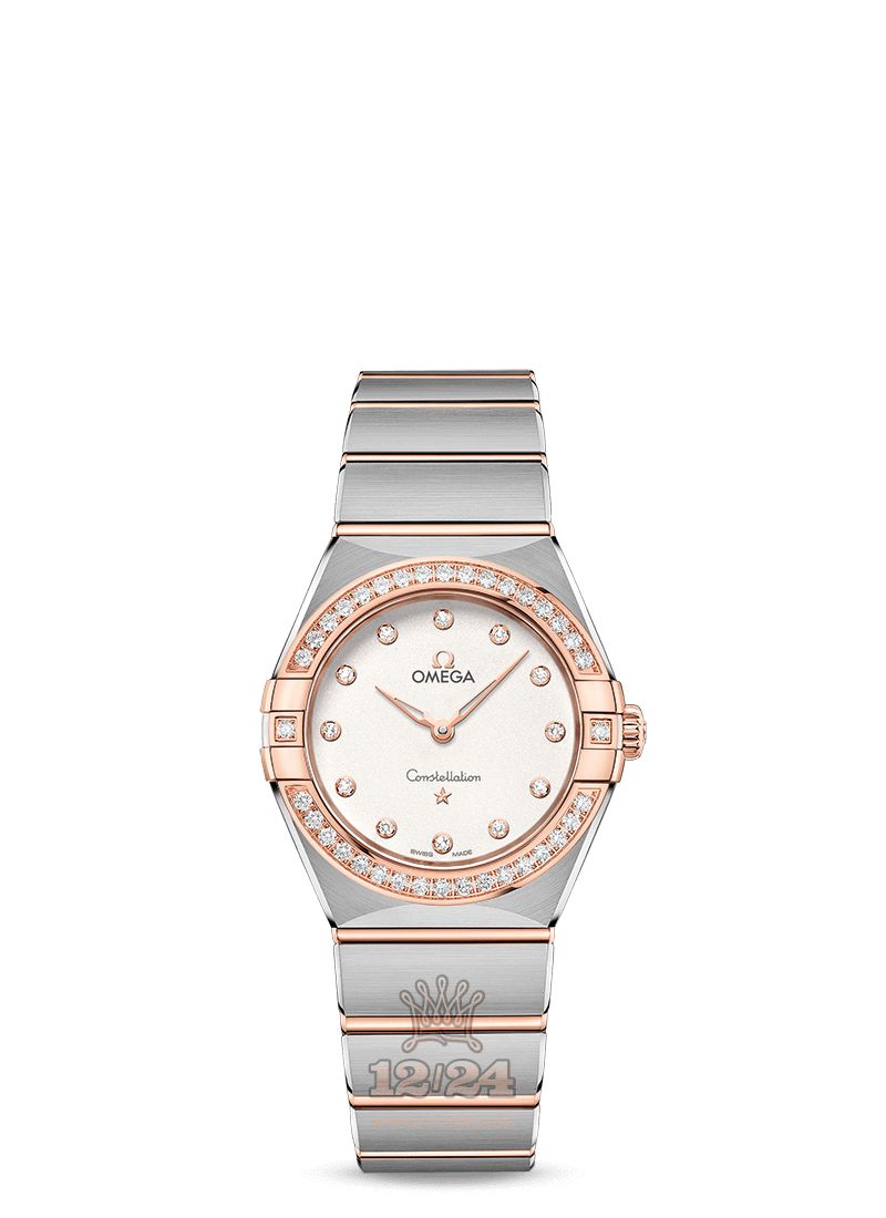 Omega Constellation Watch 131.25.28.60.52.001 28 mm Steel / Pink gold Case Silver Dial