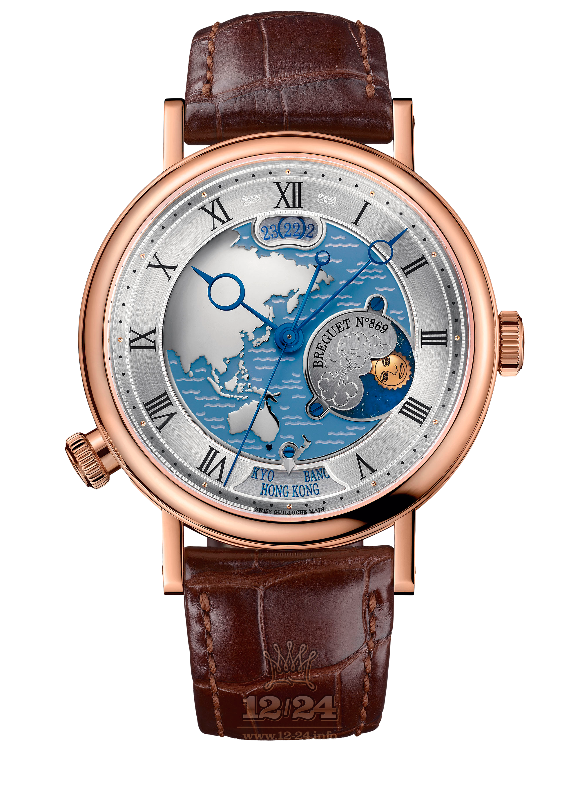 Breguet Classique Watch 5717BR/AS/9ZU 43 mm Pink gold Case Silver Dark blue Painted Dial