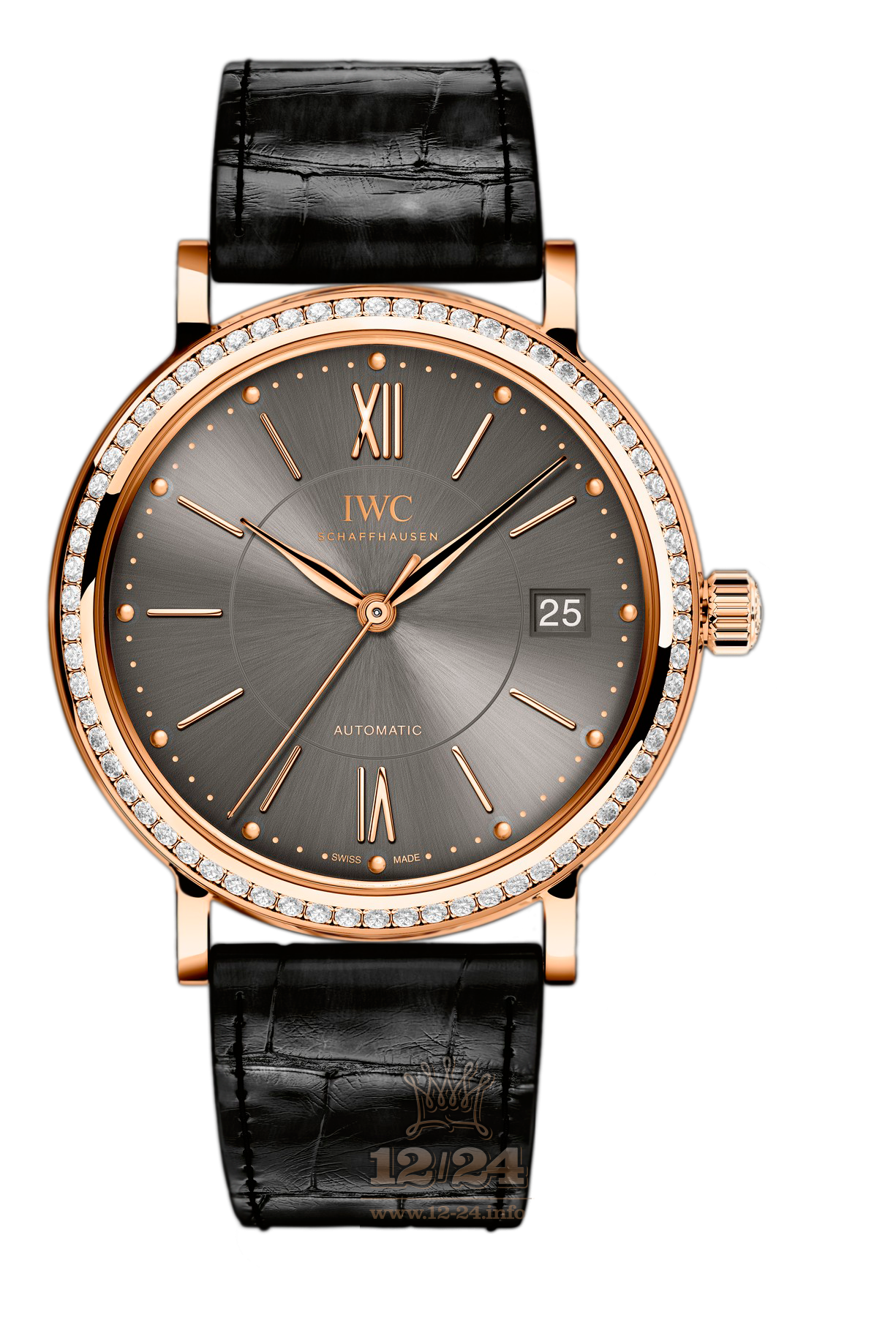 IWC Portofino Watch IW458108 37 mm Pink gold Case Gray Dial
