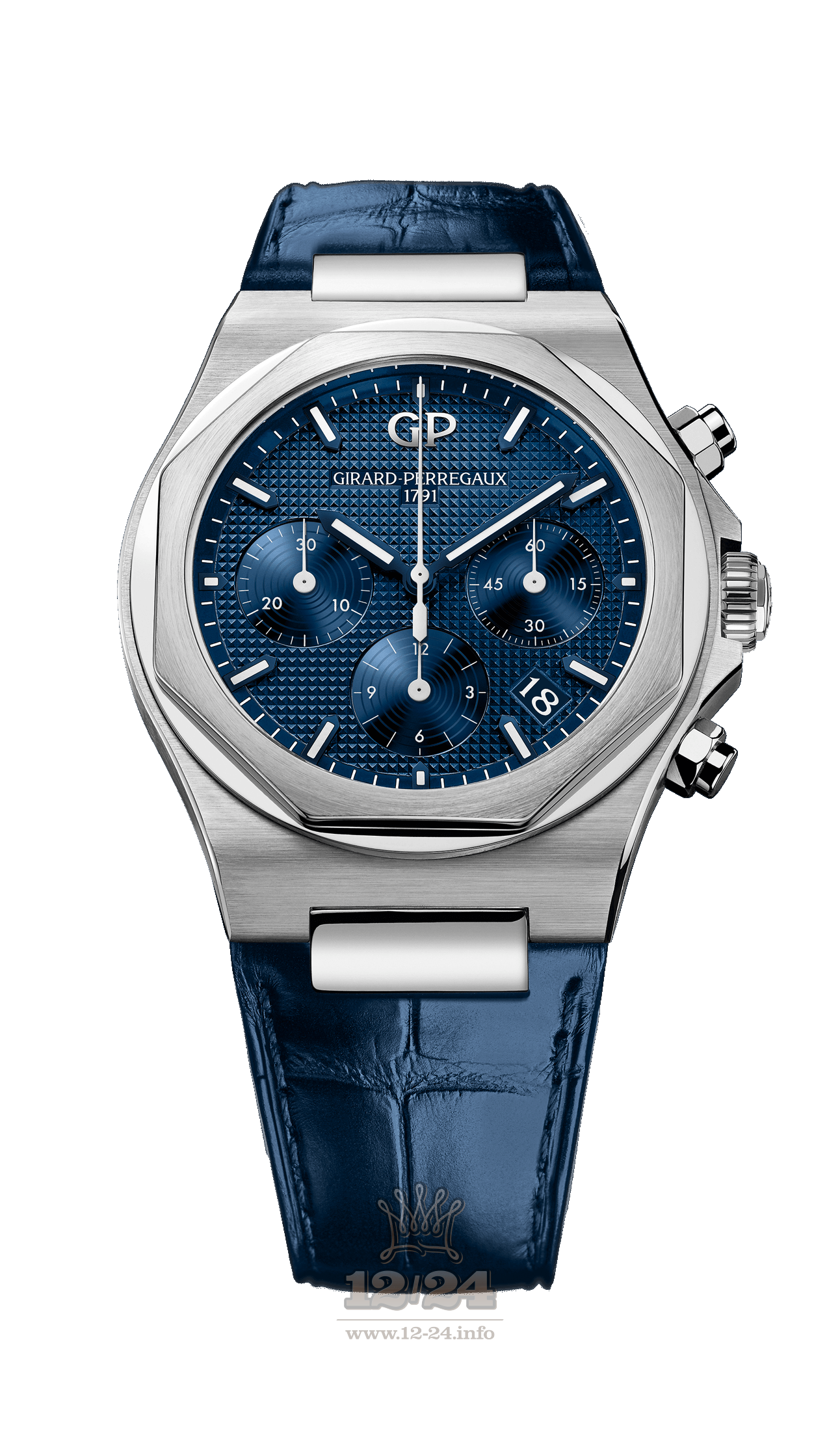 Girard Perregaux Laureato Watch 81040-11-431-BB4A Stainless steel Case Dark blue Dial