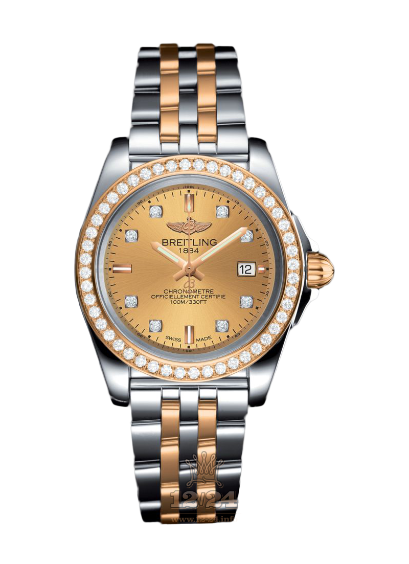 Breitling Galactic Watch C7133053|H550|792C 32 mm Stainless steel Pink gold Case Golden Dial