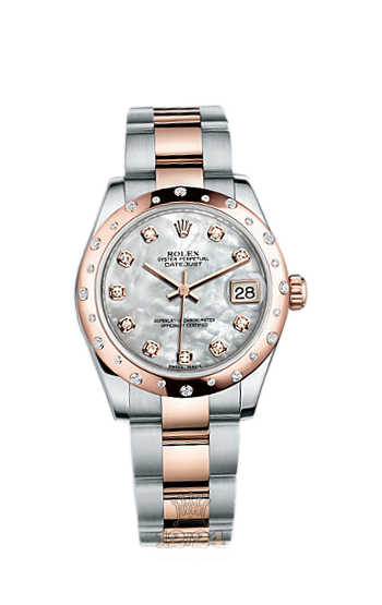 Rolex Lady-Datejust Watch 178341-0018 31 mm Steel / Pink gold Case White Dial