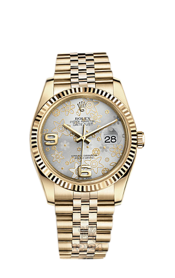Rolex Datejust Watch 116238-0082 36 mm Yellow gold Case Silver Dial