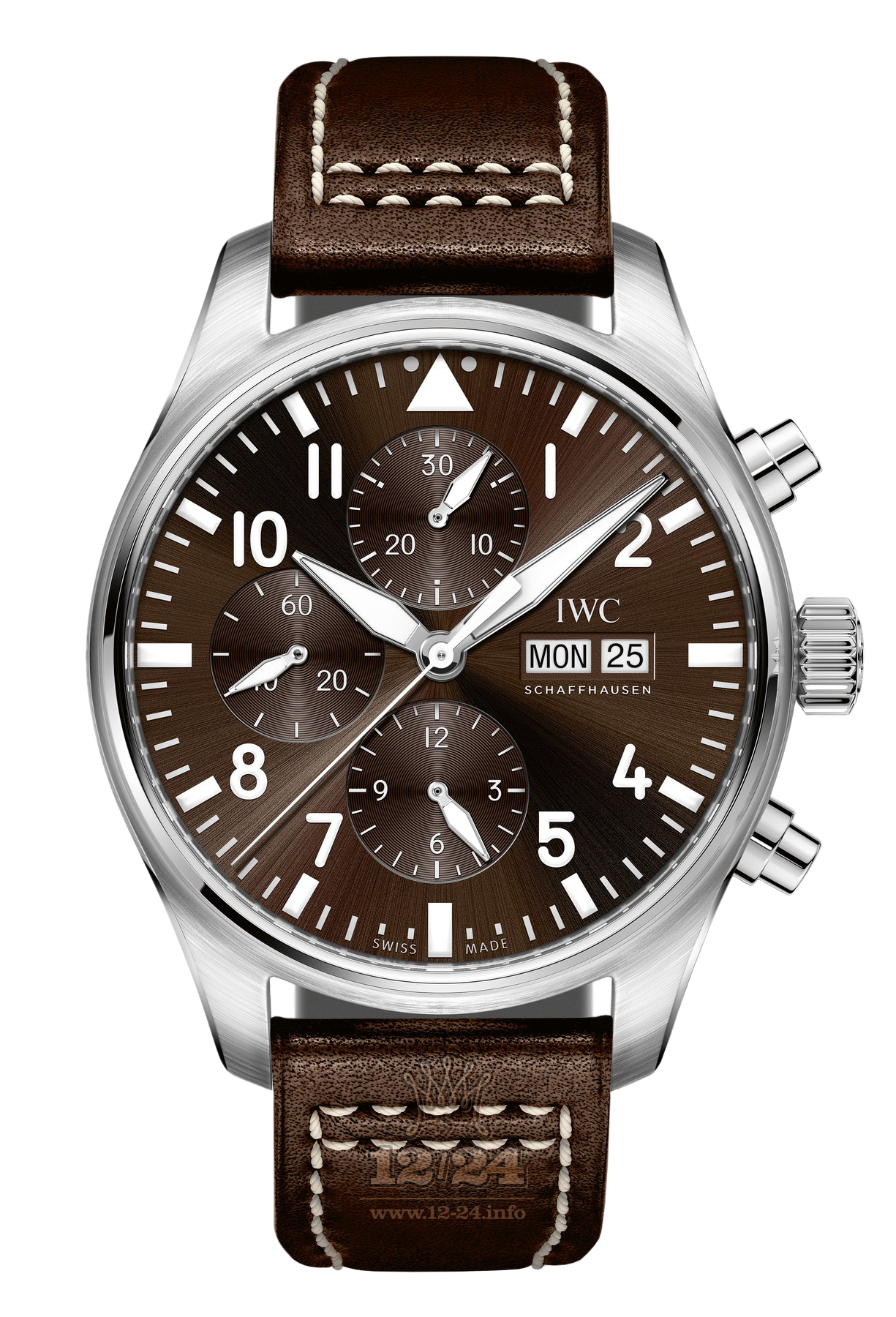 IWC Pilot s Watches Watch IW377713 43 mm Stainless steel Case Brown (chocolate) Dial