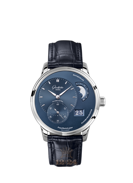 Glashutte Pano Watch 1-90-02-46-32-01 40 mm Stainless steel Case Dark blue Dial