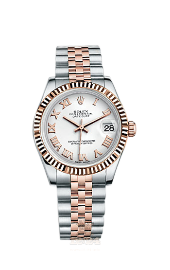 Rolex Lady-Datejust Watch 178271-0067 31 mm Steel / Pink gold Case White Dial