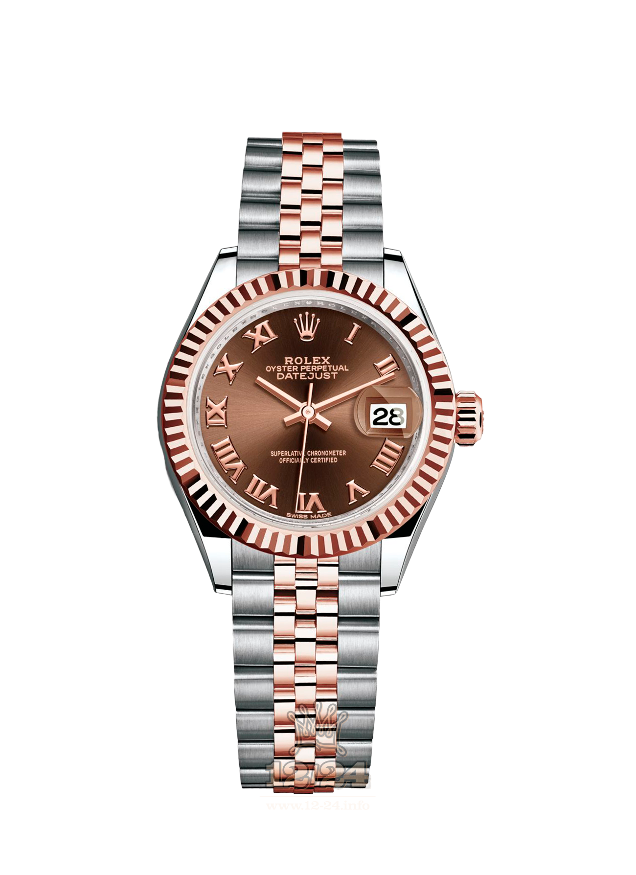 Rolex Datejust Watch 279171-0009 28 mm Steel / Pink gold Case Brown (chocolate) Dial