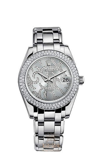 Rolex Pearlmaster Watch 81339-0059 34 mm White gold Case Gray Silver Dial