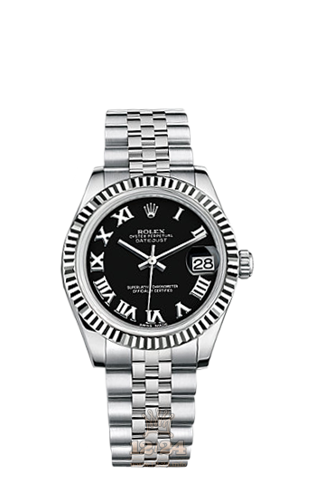 Rolex Datejust Watch 178274-0079 31 mm Steel / White gold Case Black Dial