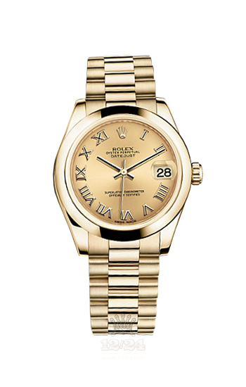 Rolex Datejust Watch 178248-0080 31 mm Yellow gold Case Golden Dial
