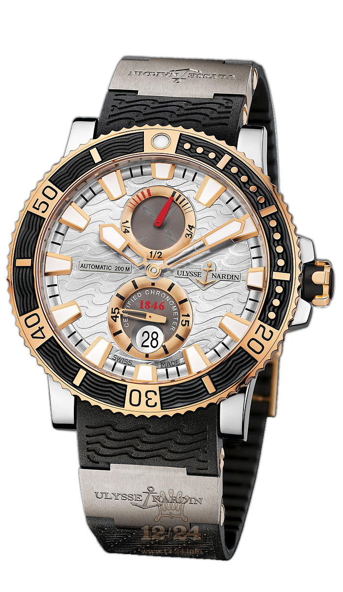 Ulysse Nardin Marine Watch 265-90-3T/91 45 mm Yellow gold Titanium Case Silver Dial