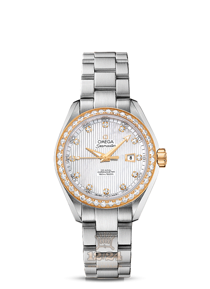 Omega Aqua Terra 150 M Watch 231.25.34.20.55.004 34 mm Steel / Yellow gold Case White Dial