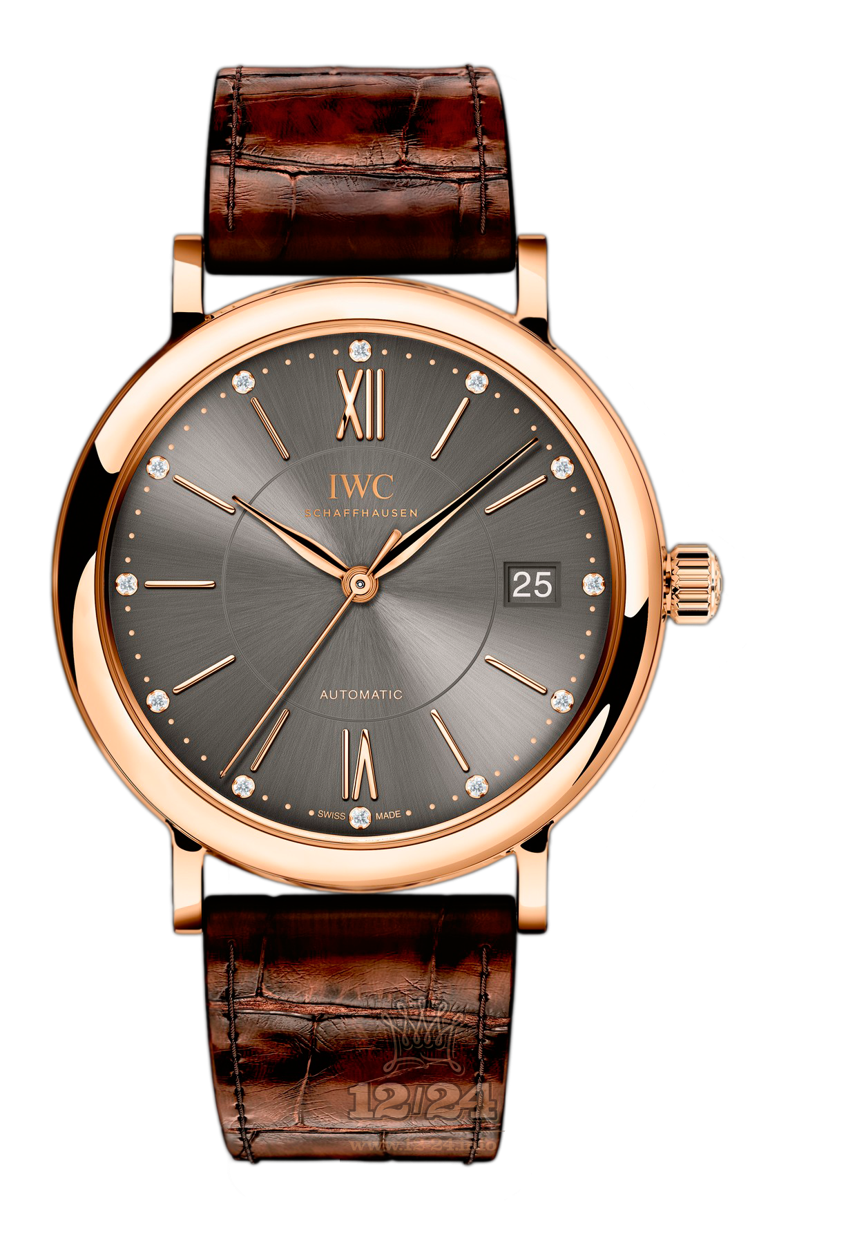 IWC Portofino Watch IW458106 37 mm Pink gold Case Gray Dial