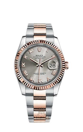 Rolex Datejust Watch 116231-0069 36 mm Steel / Pink gold Case Silver Dial