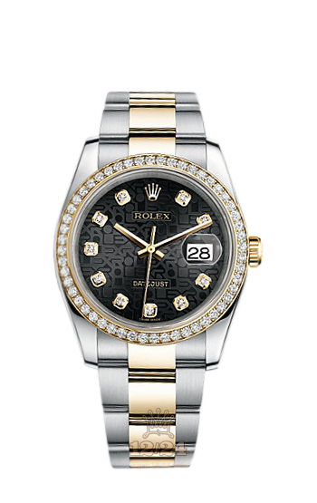 Rolex Datejust Watch 116243-0024 36 mm Steel / Yellow gold Case Black Dial