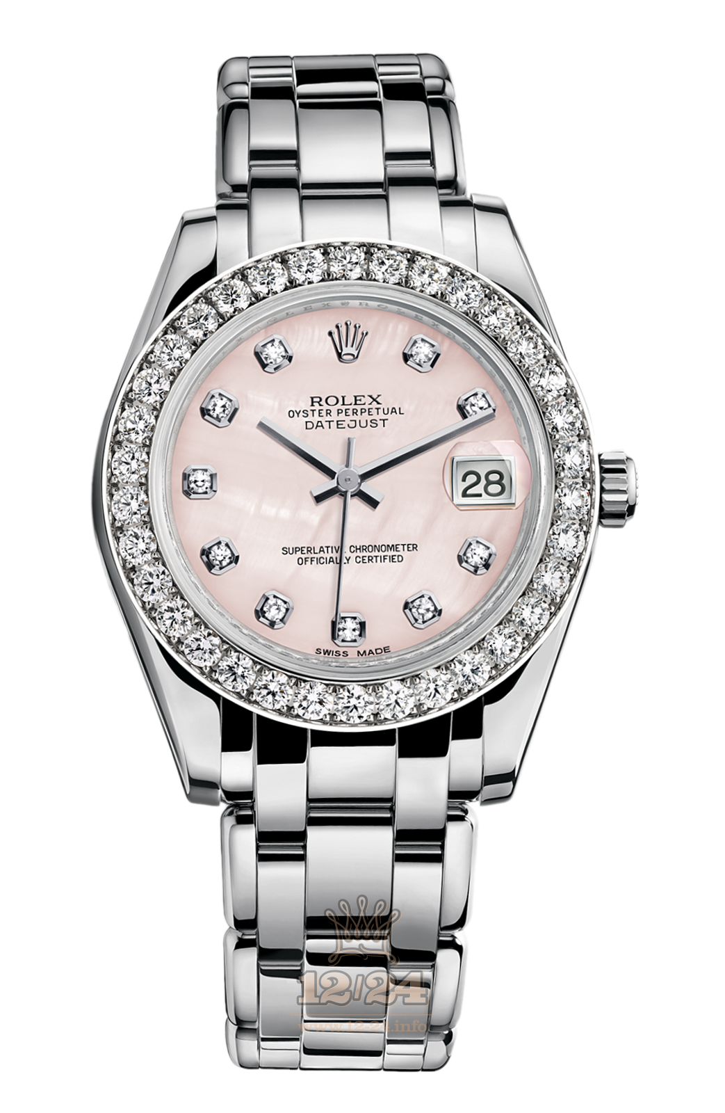 Rolex Datejust Watch 81299-0015 34 mm White gold Case Pink Dial