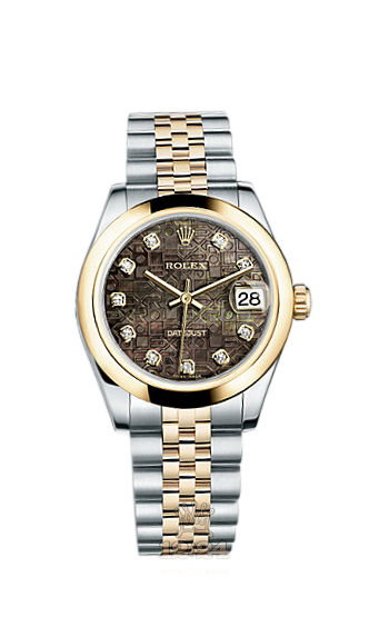 Rolex Lady-Datejust Watch 178243-0058 31 mm Steel / Yellow gold Case Black Dial