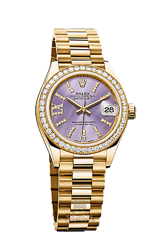Rolex Lady-Datejust Watch 279138rbr-0010 28 mm Yellow gold Case Purple Dial