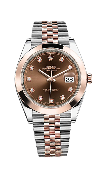 Rolex Datejust Watch 126301-0004 41 mm Steel / Pink gold Case Brown (chocolate) Dial