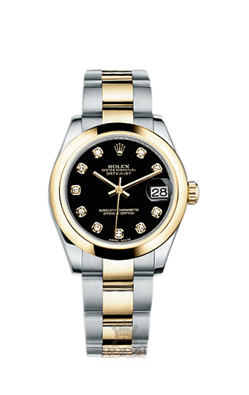 Rolex Lady-Datejust Watch 178243-0051 31 mm Steel / Yellow gold Case Black Dial