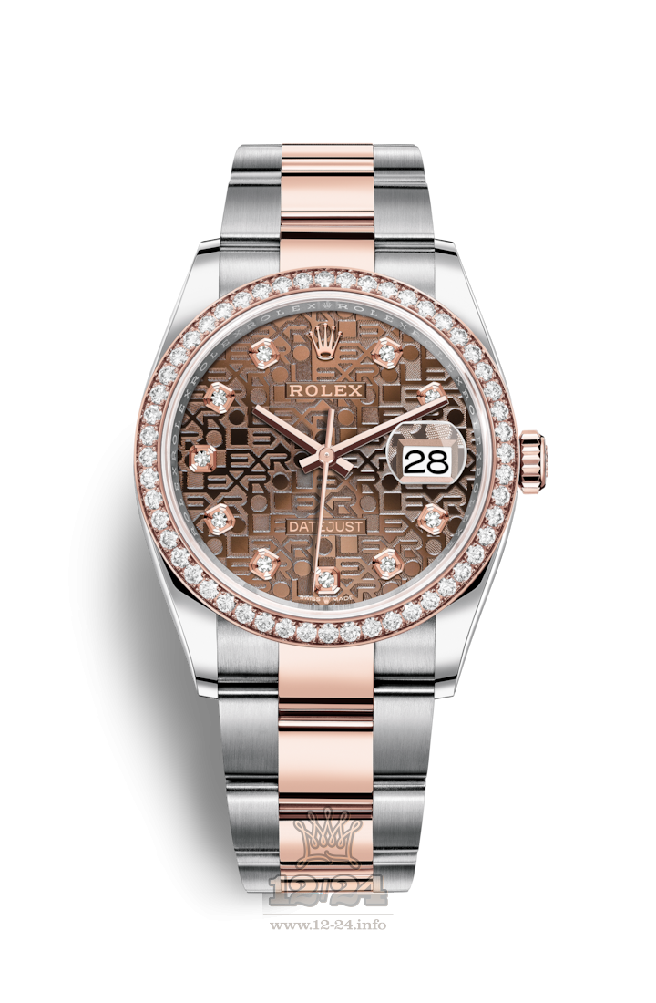 Rolex Datejust Watch 126281rbr-0014 36 mm Steel / Pink gold Case Brown (chocolate) Dial