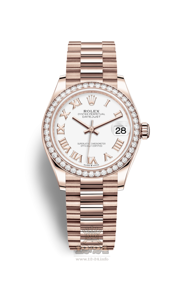 Rolex Datejust Watch 278285rbr-0008 31 mm Pink gold Case White Dial