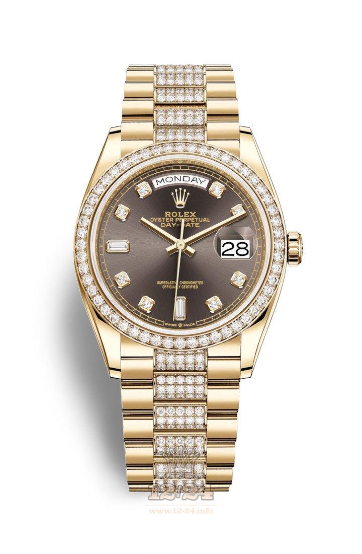 Rolex Day-Date Watch 128348rbr-0007 36 mm Yellow gold Case Gray Dial